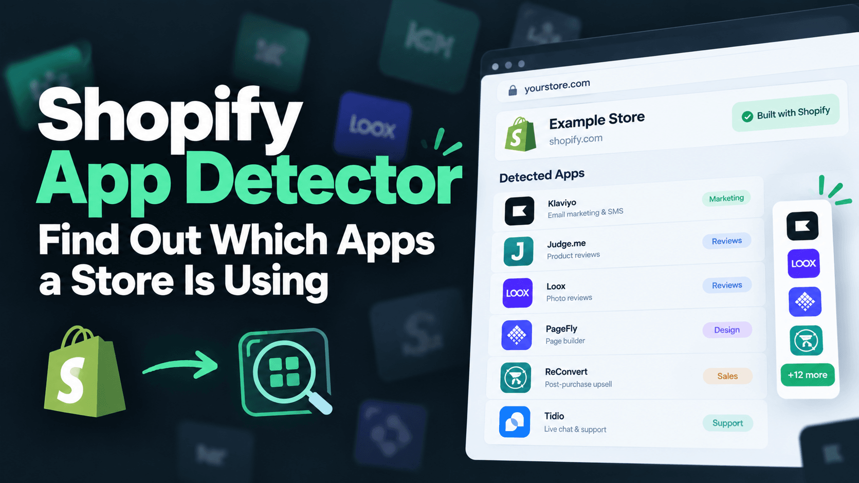 how to detect which apps and themes a shopify store is using
